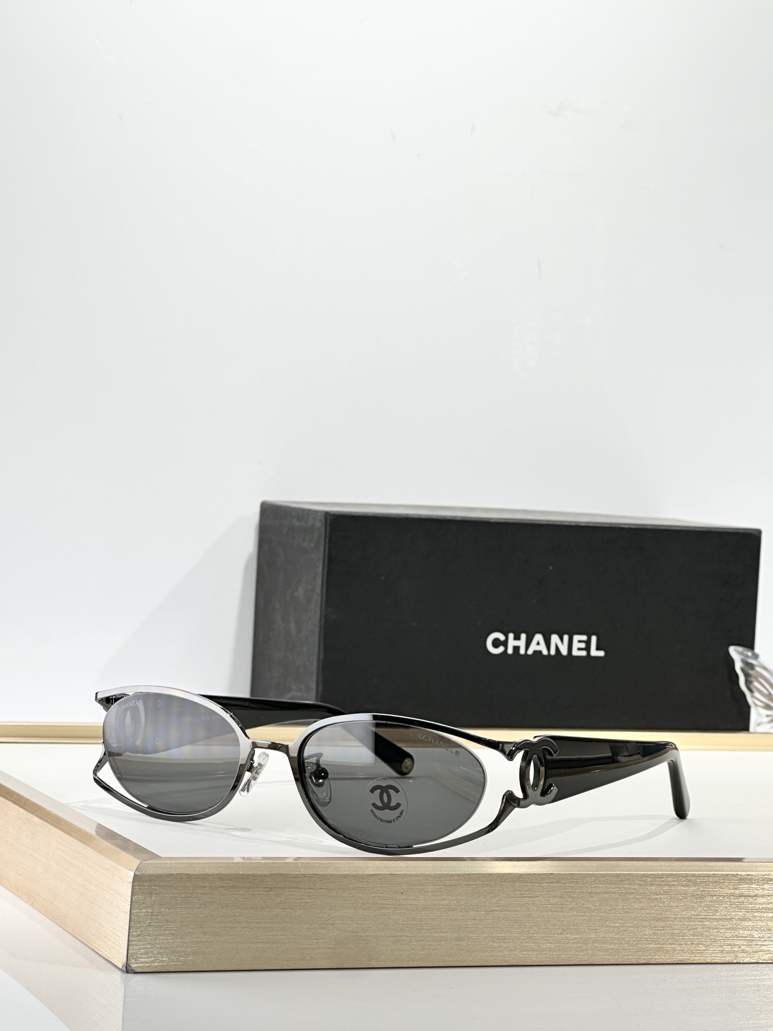 Chanel Vintage Oval CC Logo Sunglasses - Luxury Designer Eyewear
