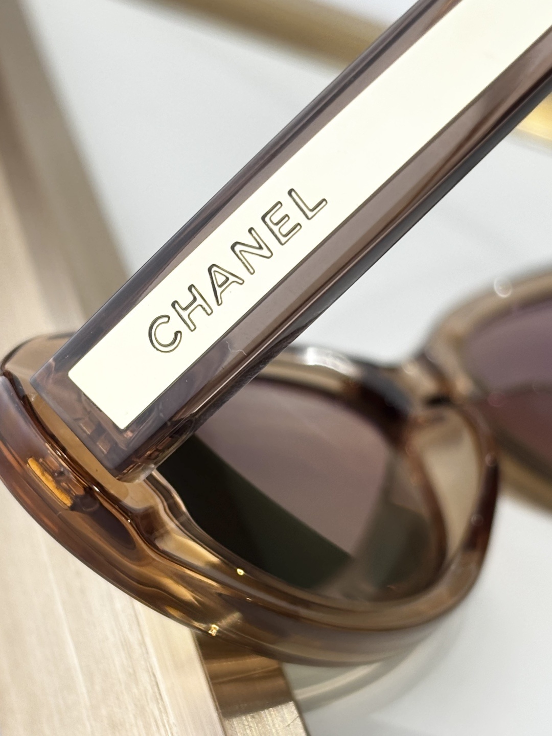 Chanel Vintage Oval Sunglasses - Honey Champagne Translucent