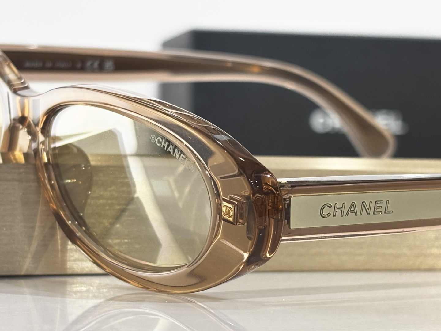 Chanel Vintage Oval Sunglasses - Honey Champagne Translucent