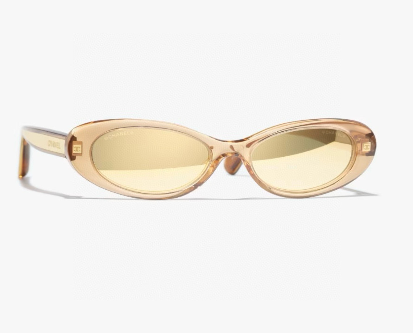 Chanel Vintage Oval Sunglasses - Honey Champagne Translucent