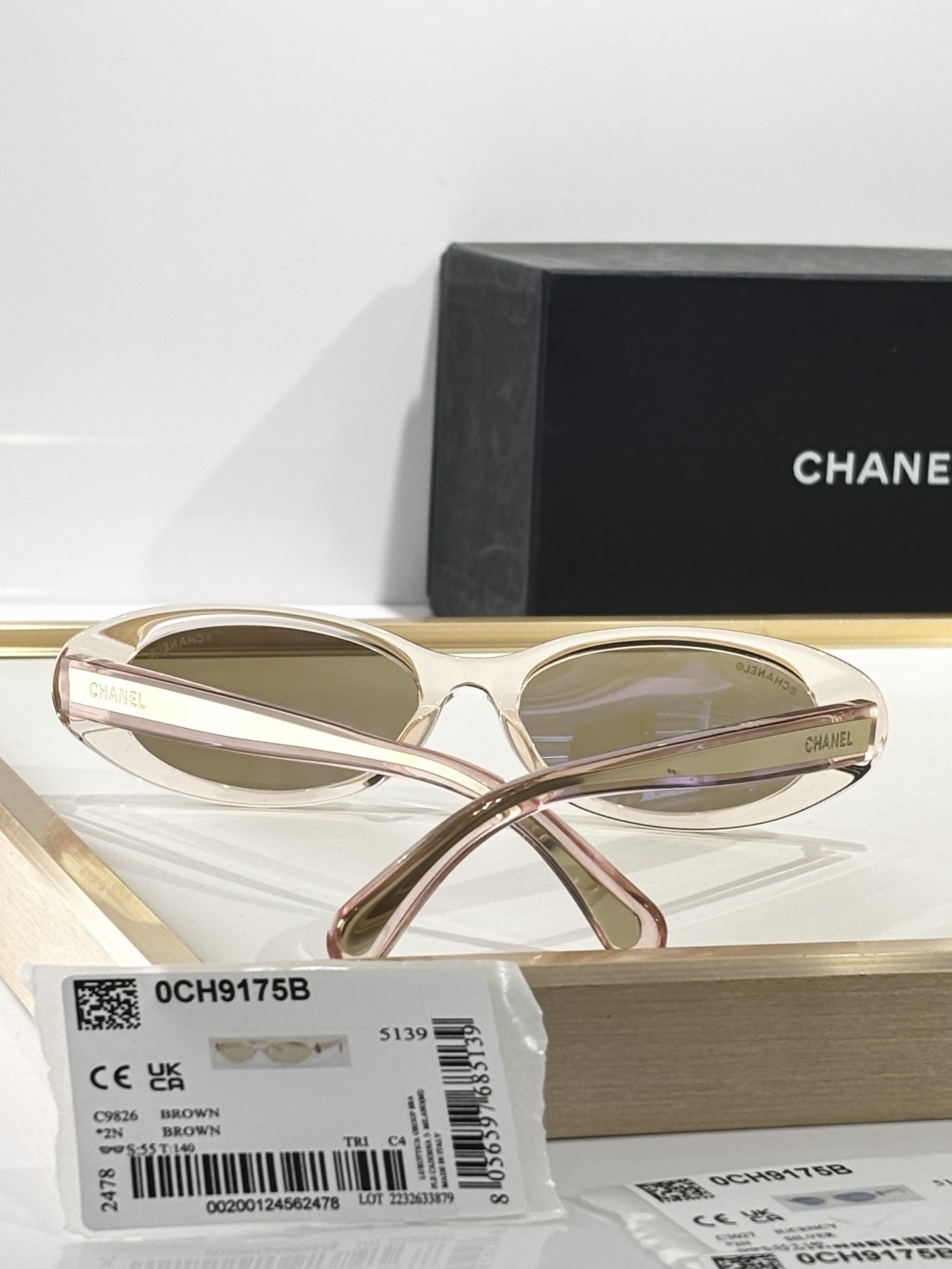 Chanel Oval Sunglasses - Light Pink Acetate & Gold Mirrored Lenses