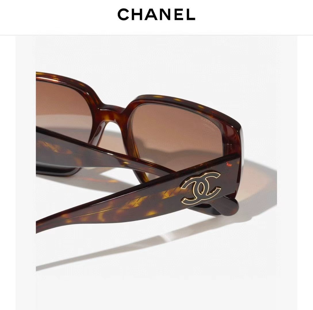 Chanel Square Sunglasses in Dark Havana with Polarized Brown Lenses
