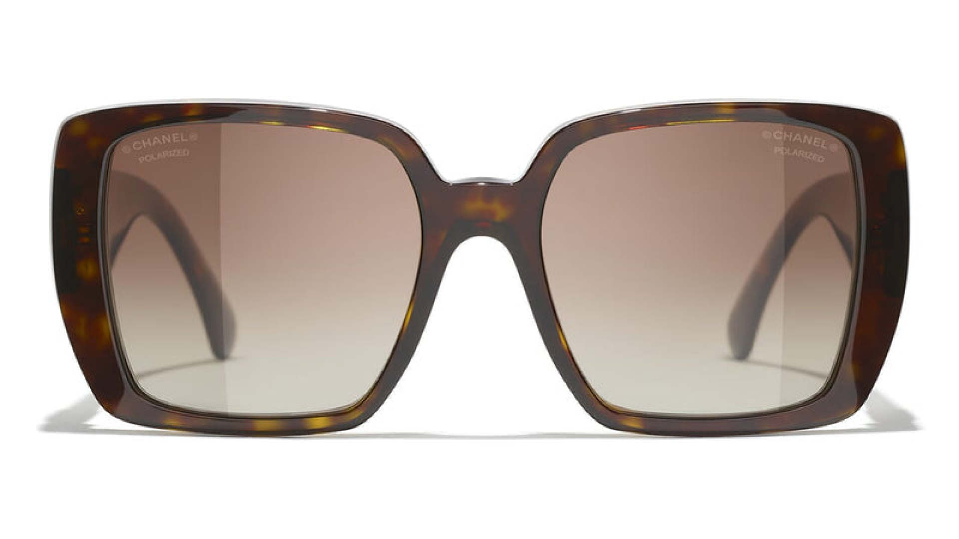 Chanel Square Sunglasses in Dark Havana with Polarized Brown Lenses