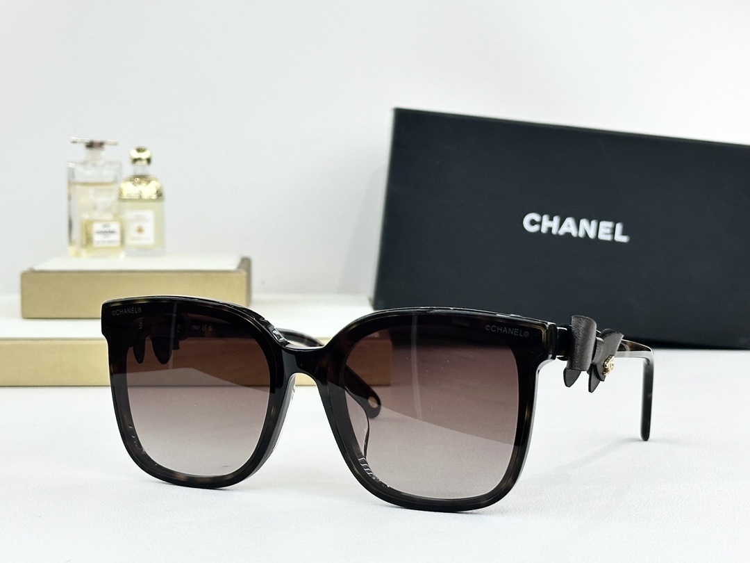Chanel Women's Oversized Square Sunglasses with Chic Bow Detail