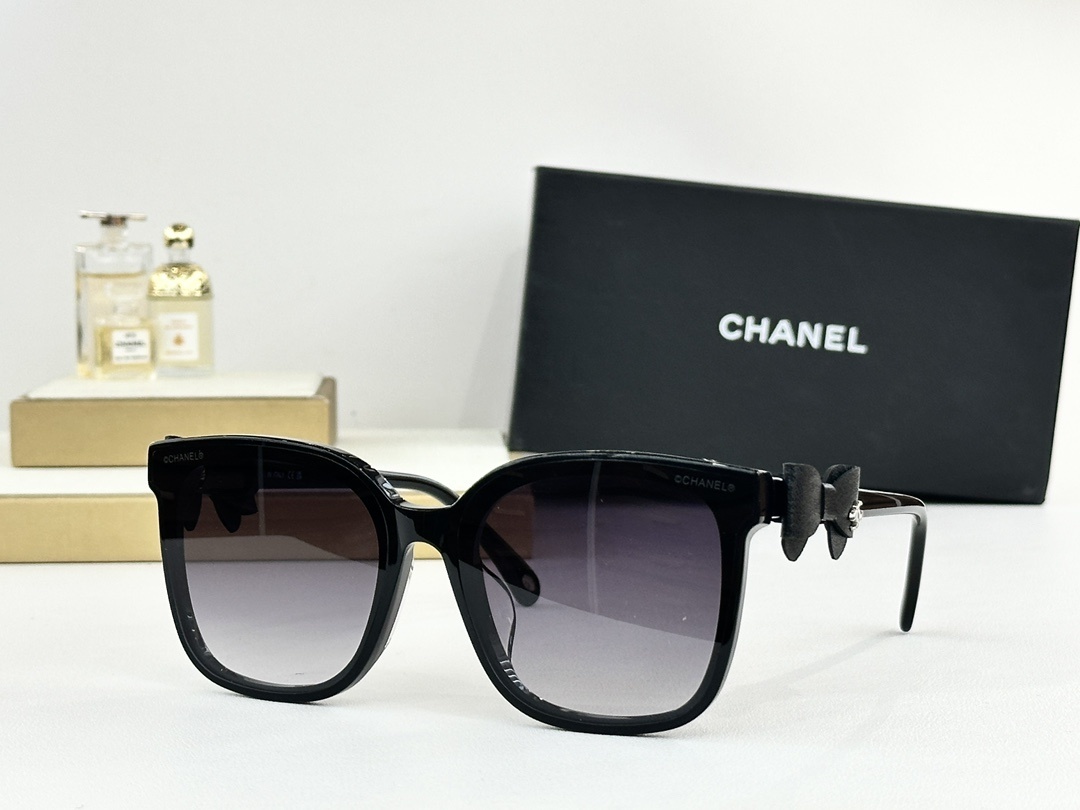 Chanel Women's Oversized Square Sunglasses with Chic Bow Detail