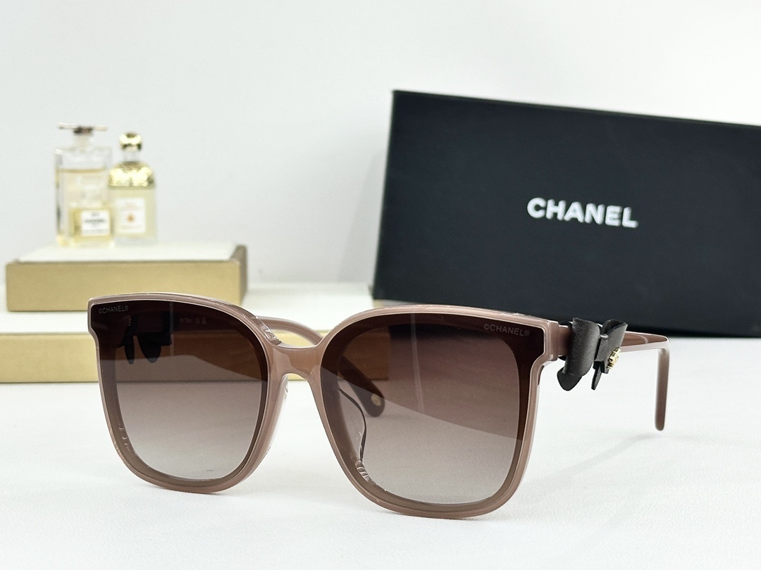 Chanel Women's Oversized Square Sunglasses with Chic Bow Detail