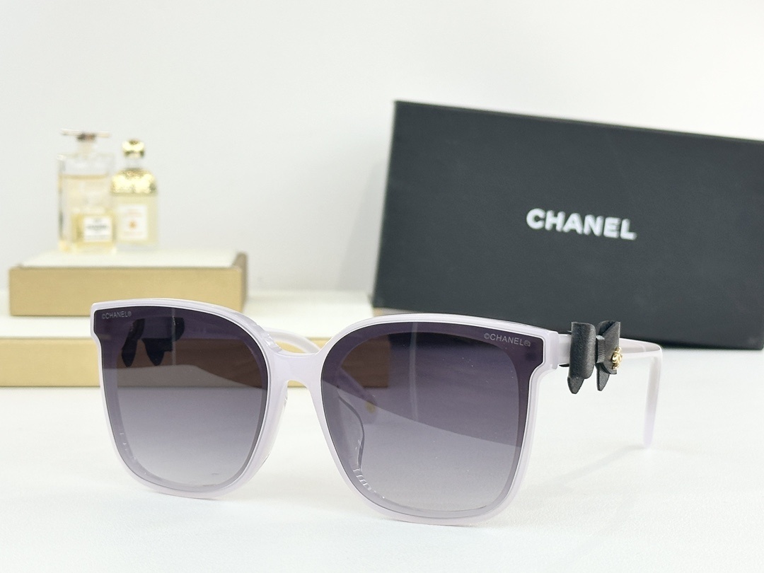 Chanel Women's Oversized Square Sunglasses with Chic Bow Detail