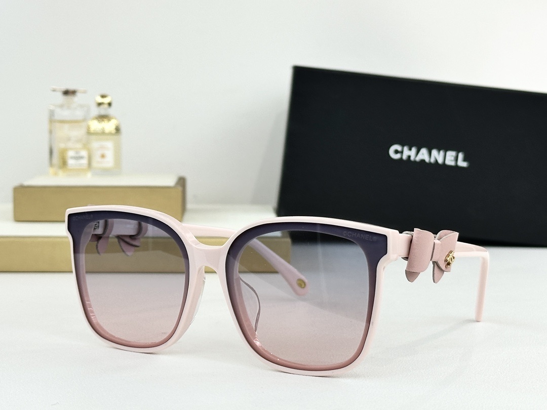 Chanel Women’s Oversized Square Sunglasses with Chic Bow Detail