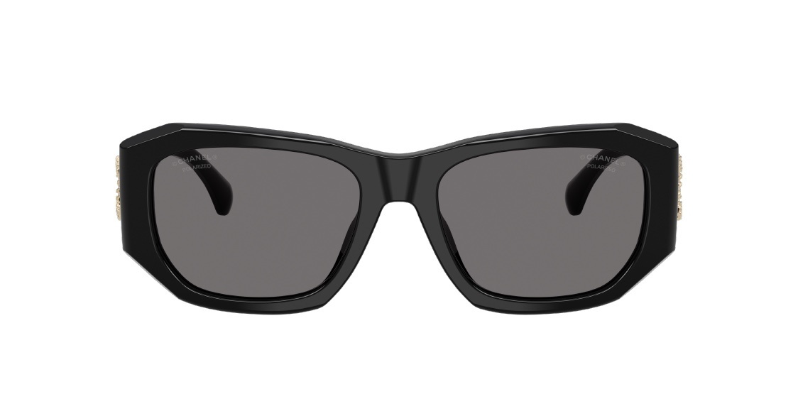 Chanel Tortoiseshell Rectangular Sunglasses - Gold CC Chain Logo