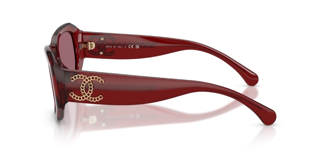 Chanel Tortoiseshell Rectangular Sunglasses - Gold CC Chain Logo