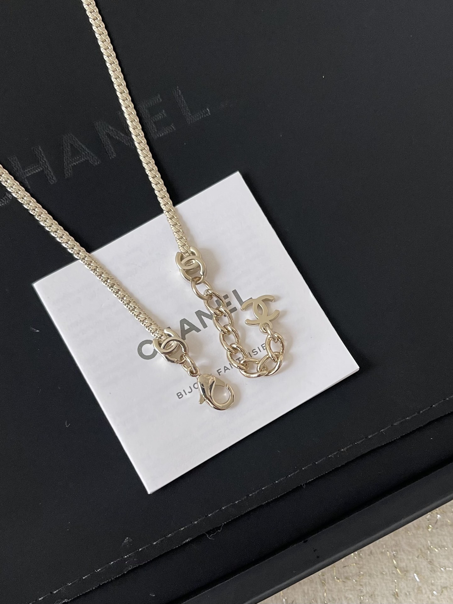 Luxury Double CC Logo Long Chain Necklace - Elegant Designer Style