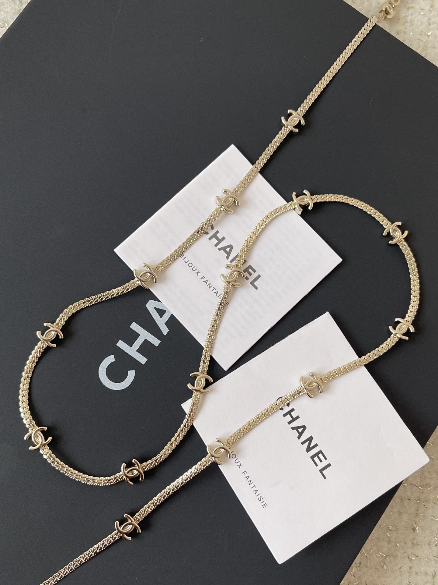 Chanel CC Logo Long Sautoir Necklace - Elegant Gold Tone Jewelry