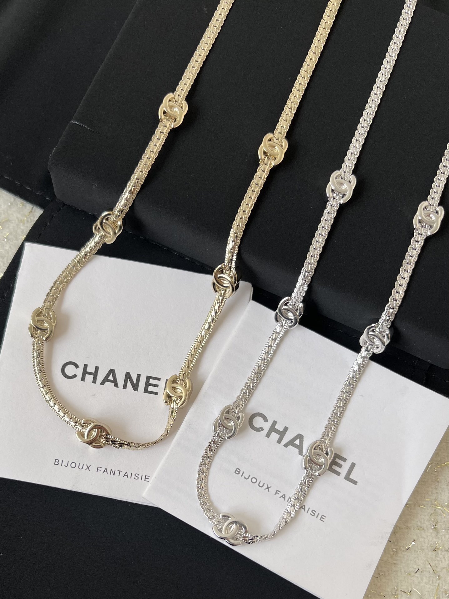 Elegant Chanel CC Logo Station Chain Necklace - Designer Jewelry