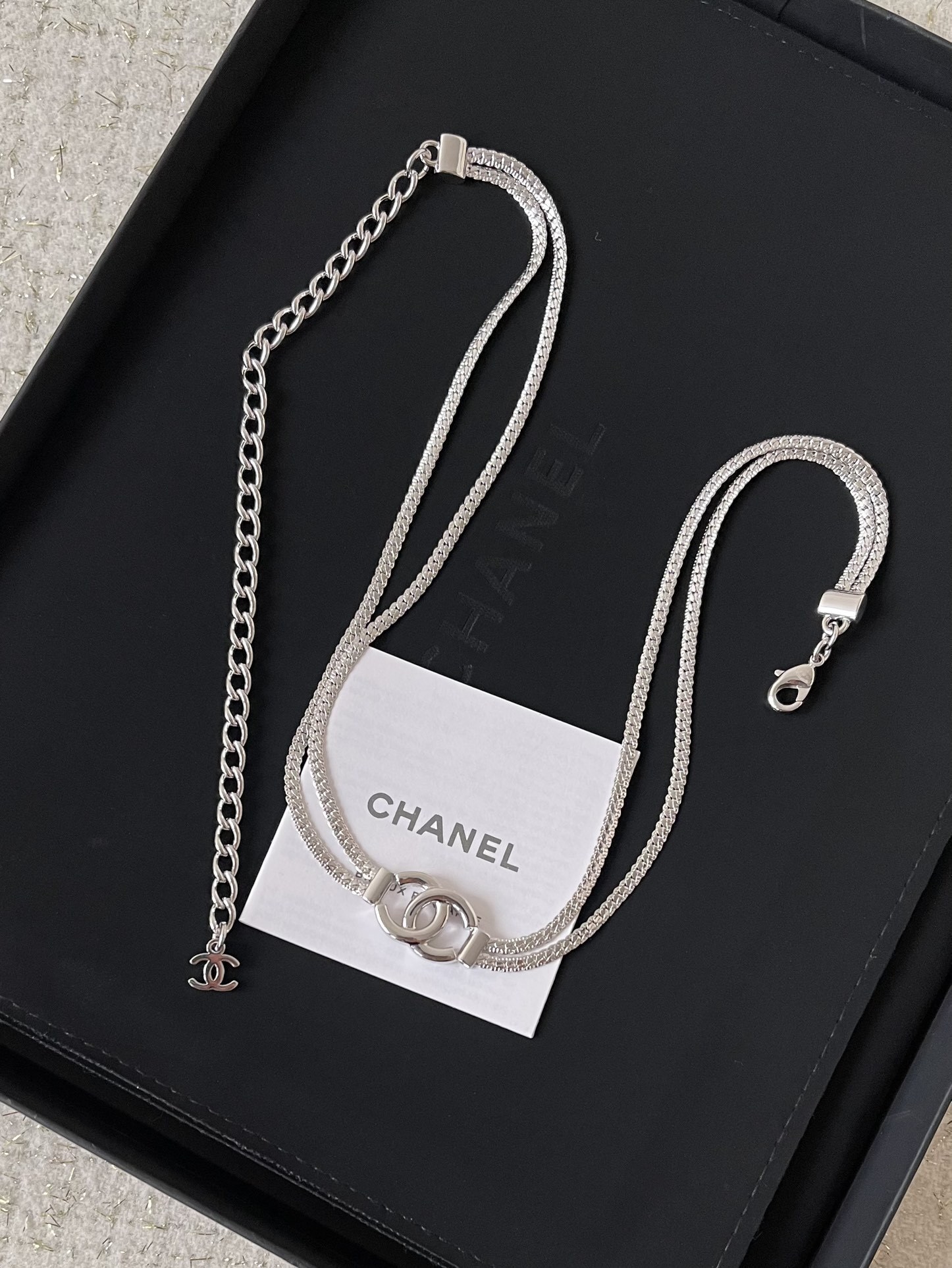 Chanel Gold-Tone Multi-Strand Choker Necklace with CC Logo