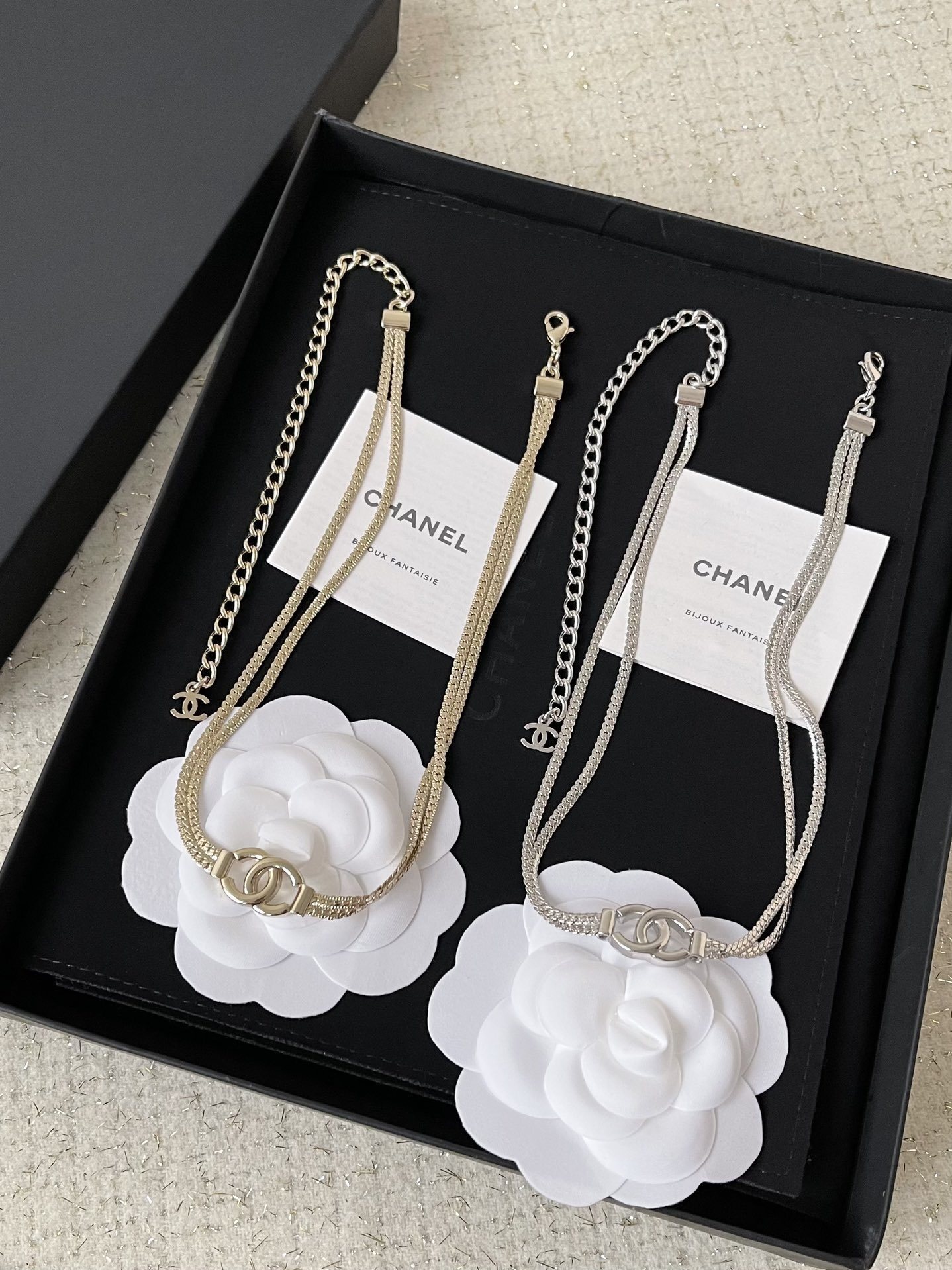 Chanel Gold-Tone Multi-Strand Choker Necklace with CC Logo