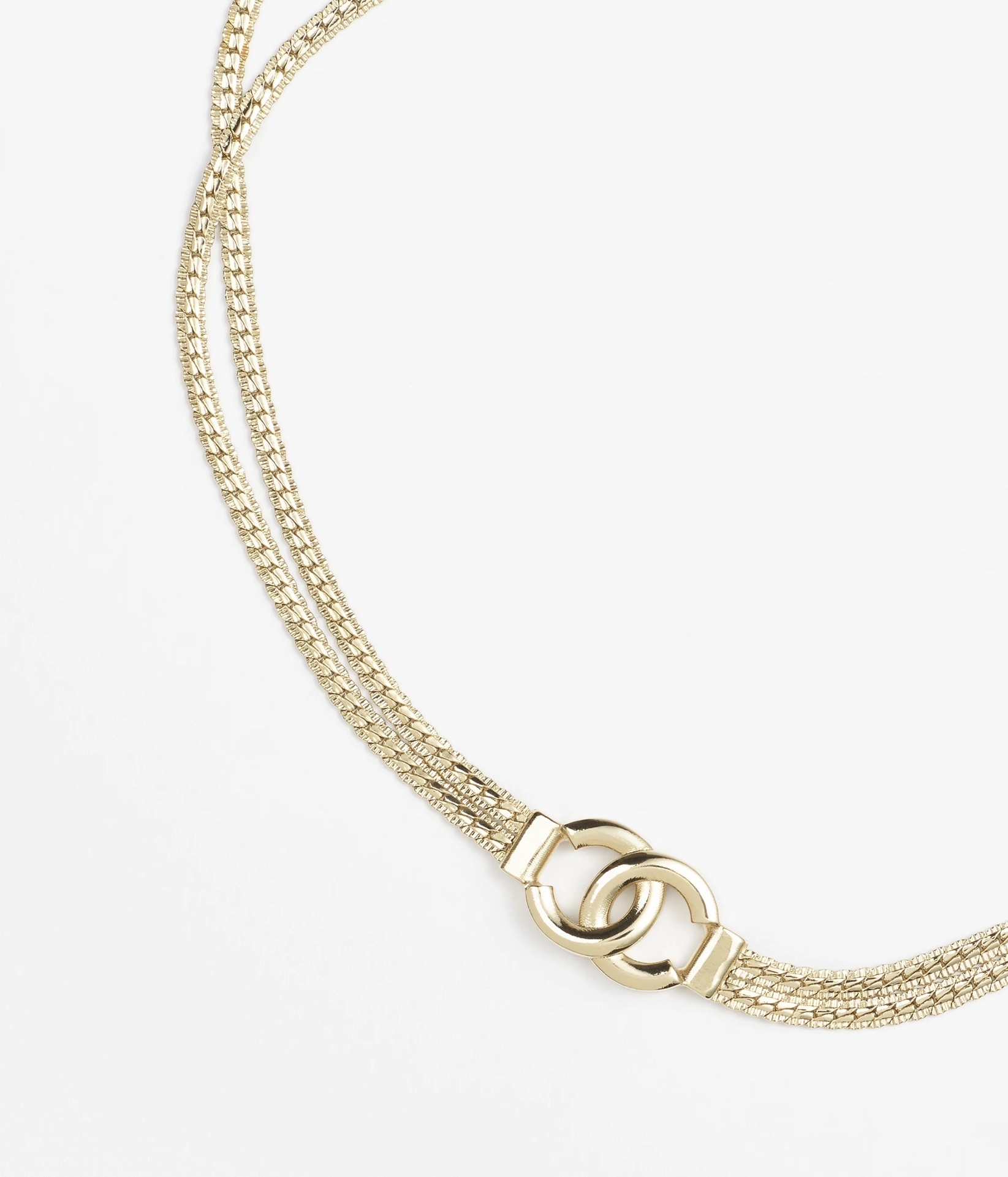 Chanel Gold-Tone Multi-Strand Choker Necklace with CC Logo