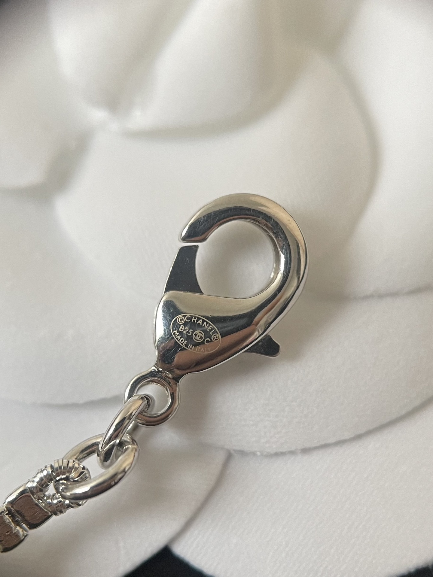 Luxury Long Pearl Necklace with Iconic CC Logo Accents