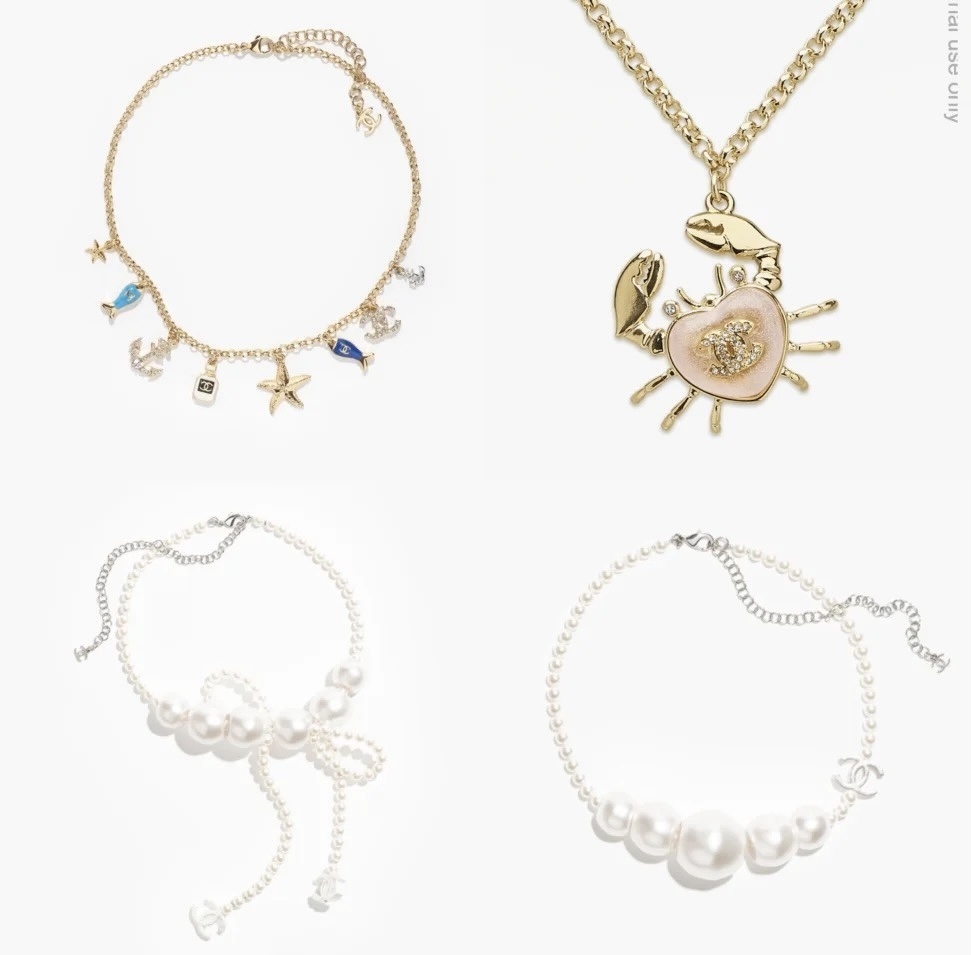 Luxury Gold Crab Heart Pendant Necklace with CC Logo Charm