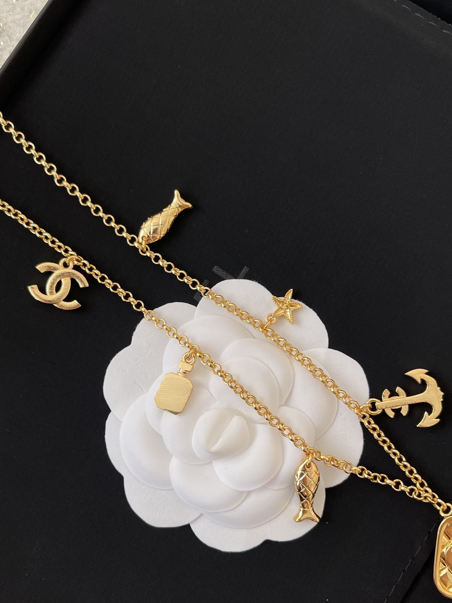 Chanel Cruise 2024/25 Nautical Charm Long Necklace Gold & Pearls