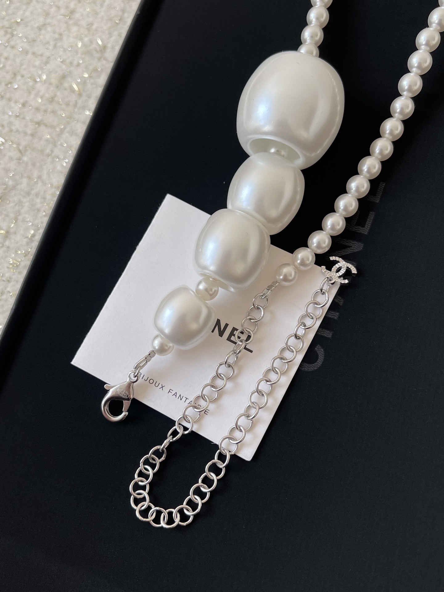 Chanel 2024/25 Cruise Pearl Necklace with Oversized CC Logo
