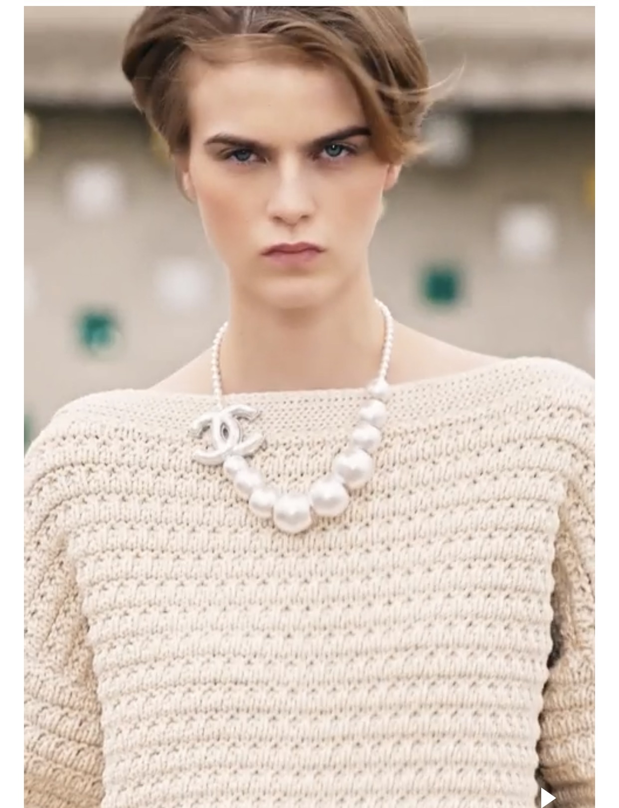 Chanel 2024/25 Cruise Pearl Necklace with Oversized CC Logo