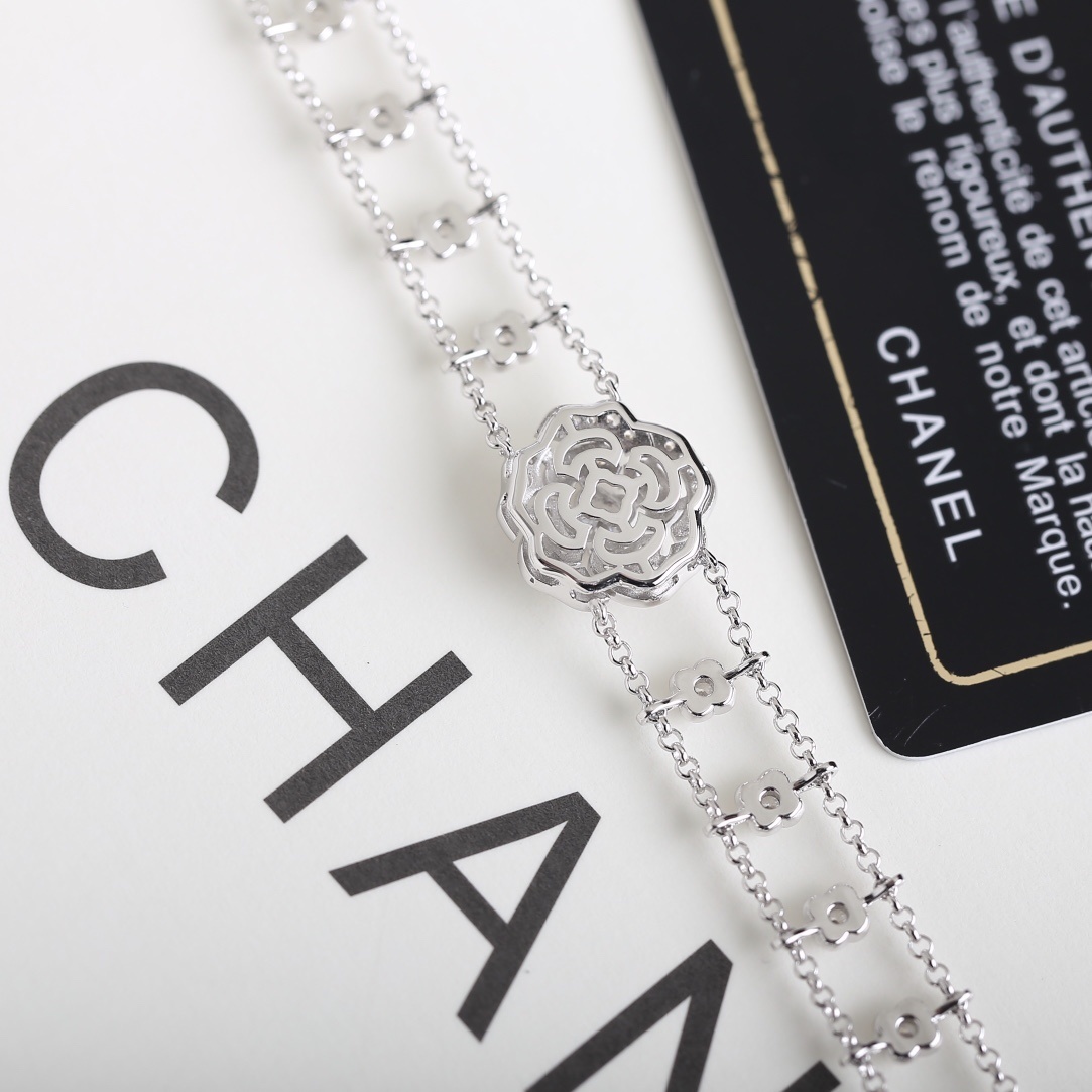 Luxury Camellia Flower Crystal Choker & Bracelet Jewelry Set