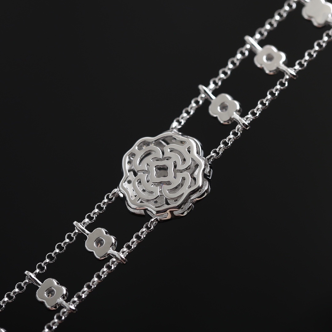 Luxury Camellia Flower Choker Necklace & Bracelet Jewelry Set