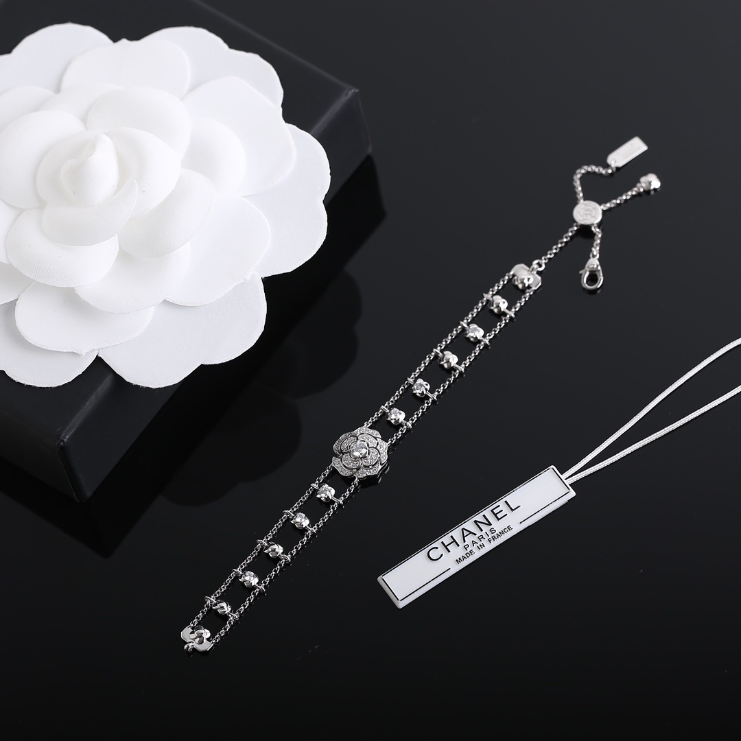 Luxury Camellia Flower Choker Necklace & Bracelet Jewelry Set