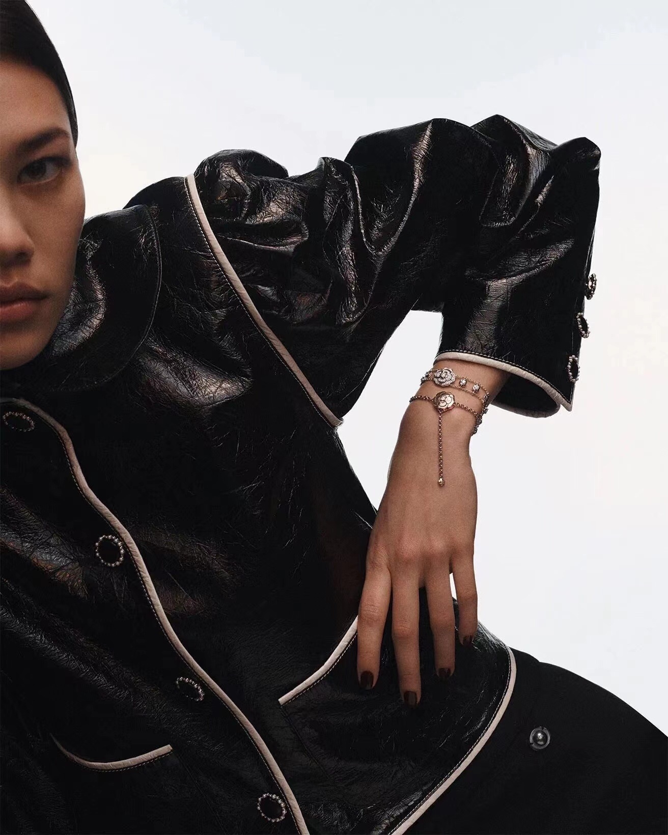 Bouton de Camélia Diamond Bracelet in 18K White Gold