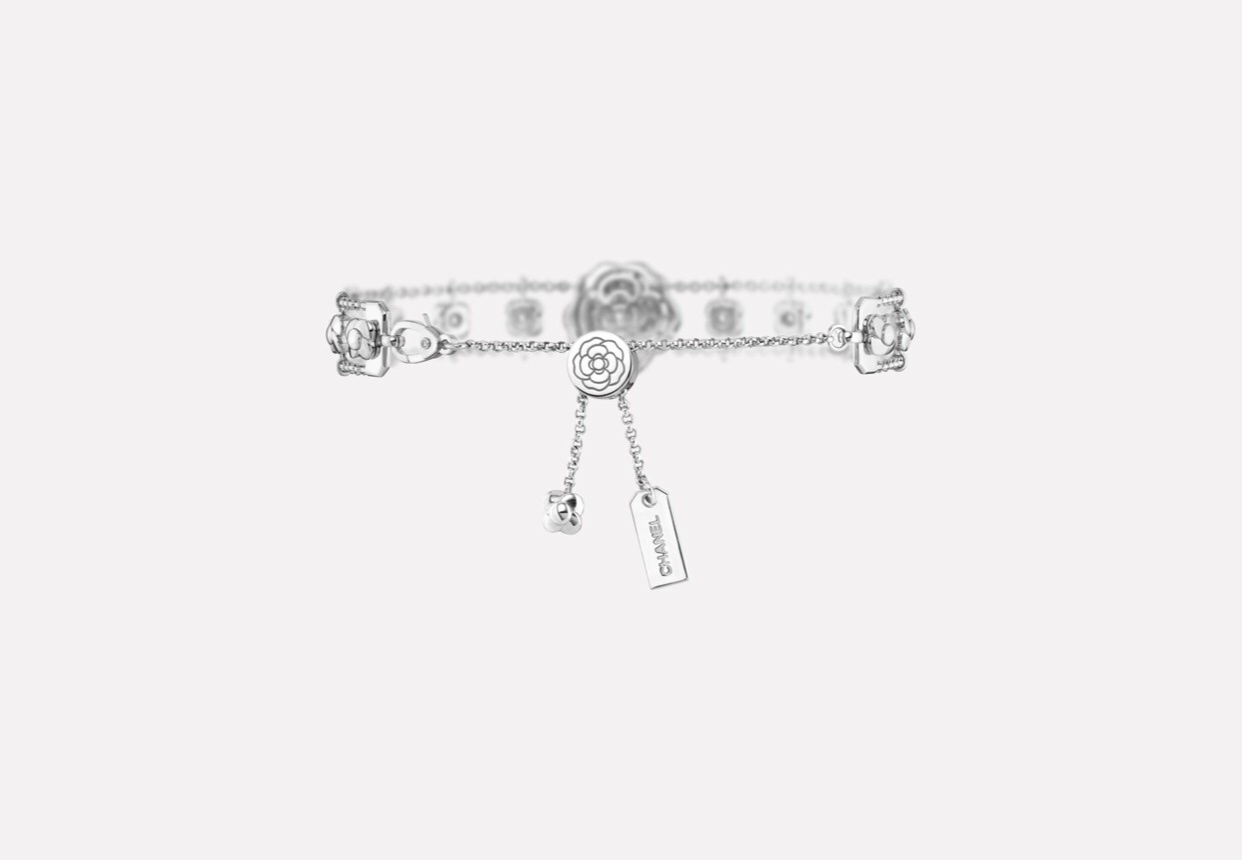 Bouton de Camélia Diamond Bracelet in 18K White Gold