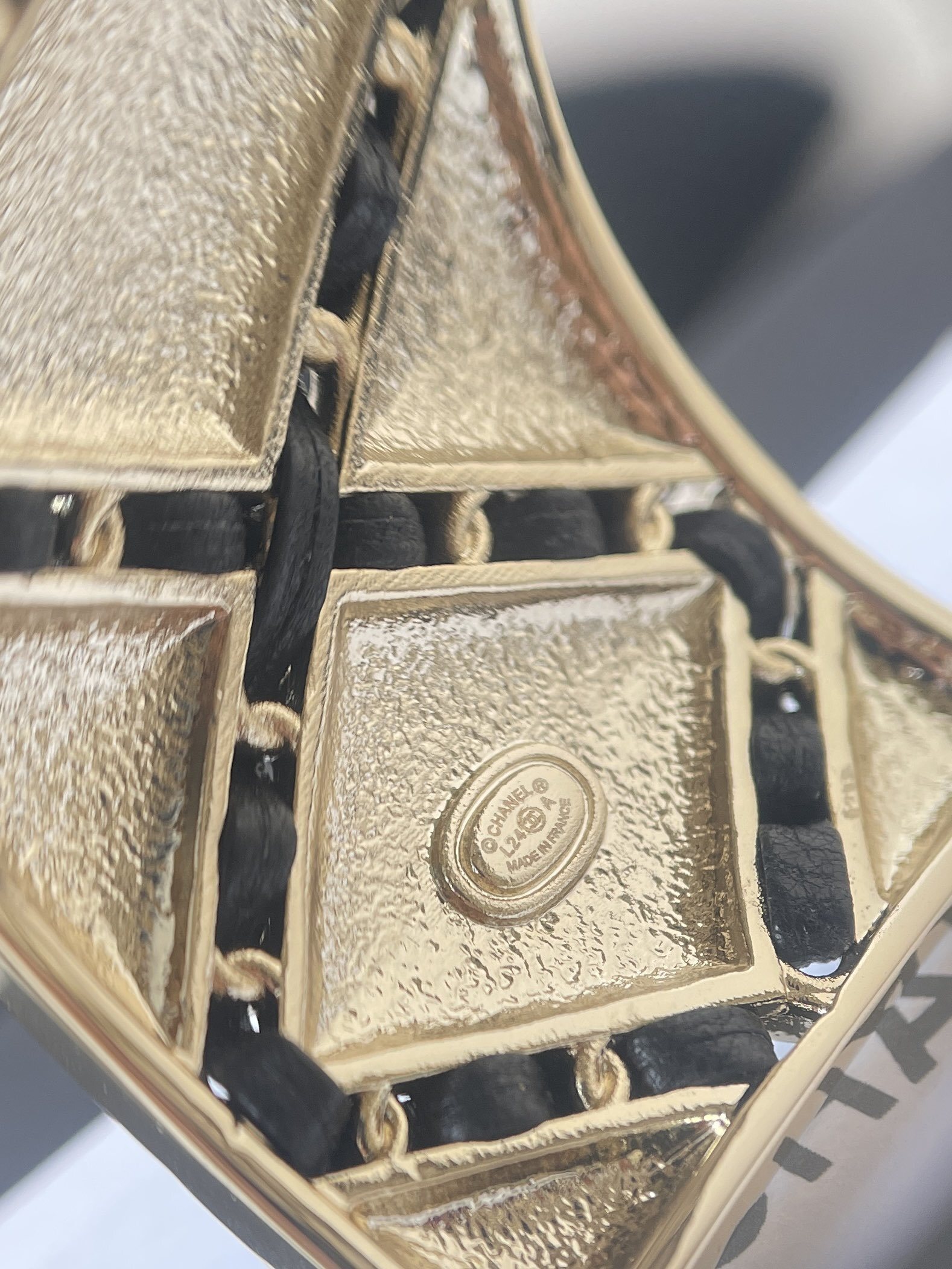 Chanel Turquoise Enamel Cuff Bracelet with Gold-Tone CC Logo