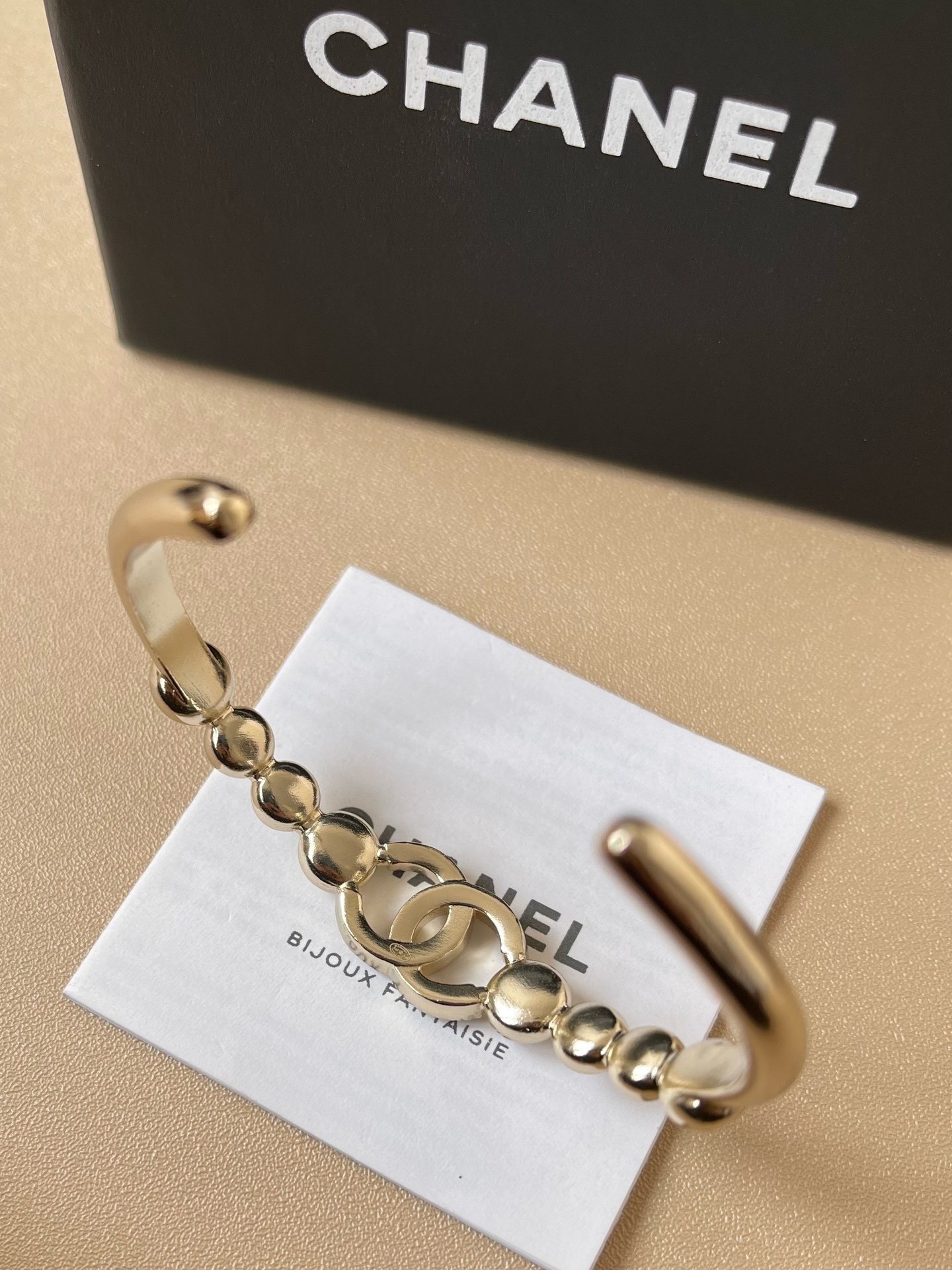 Chanel Gold Crystal CC Cuff Bangle - 2025 Spring Summer Collection