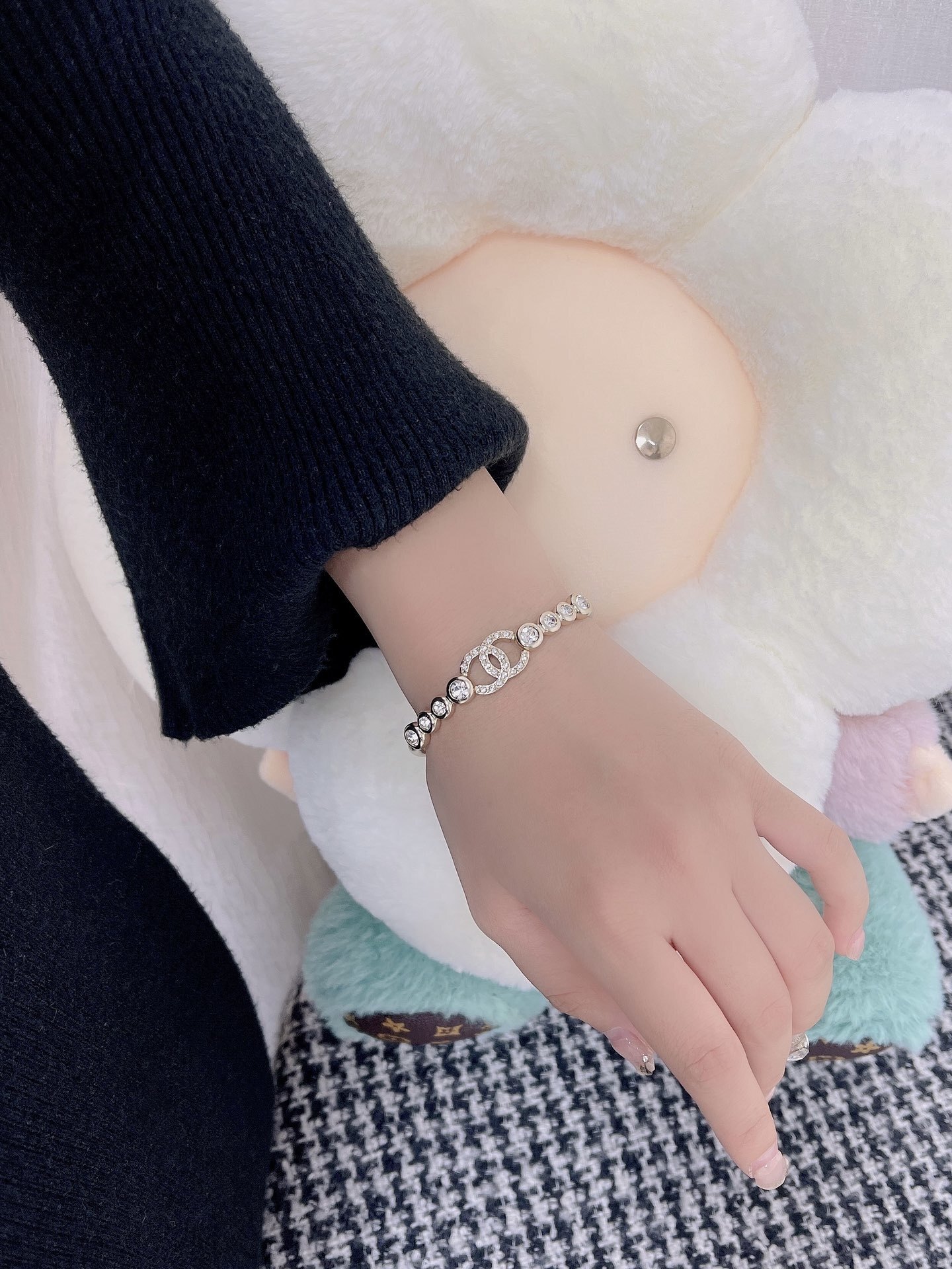 Chanel Gold Crystal CC Cuff Bangle - 2025 Spring Summer Collection