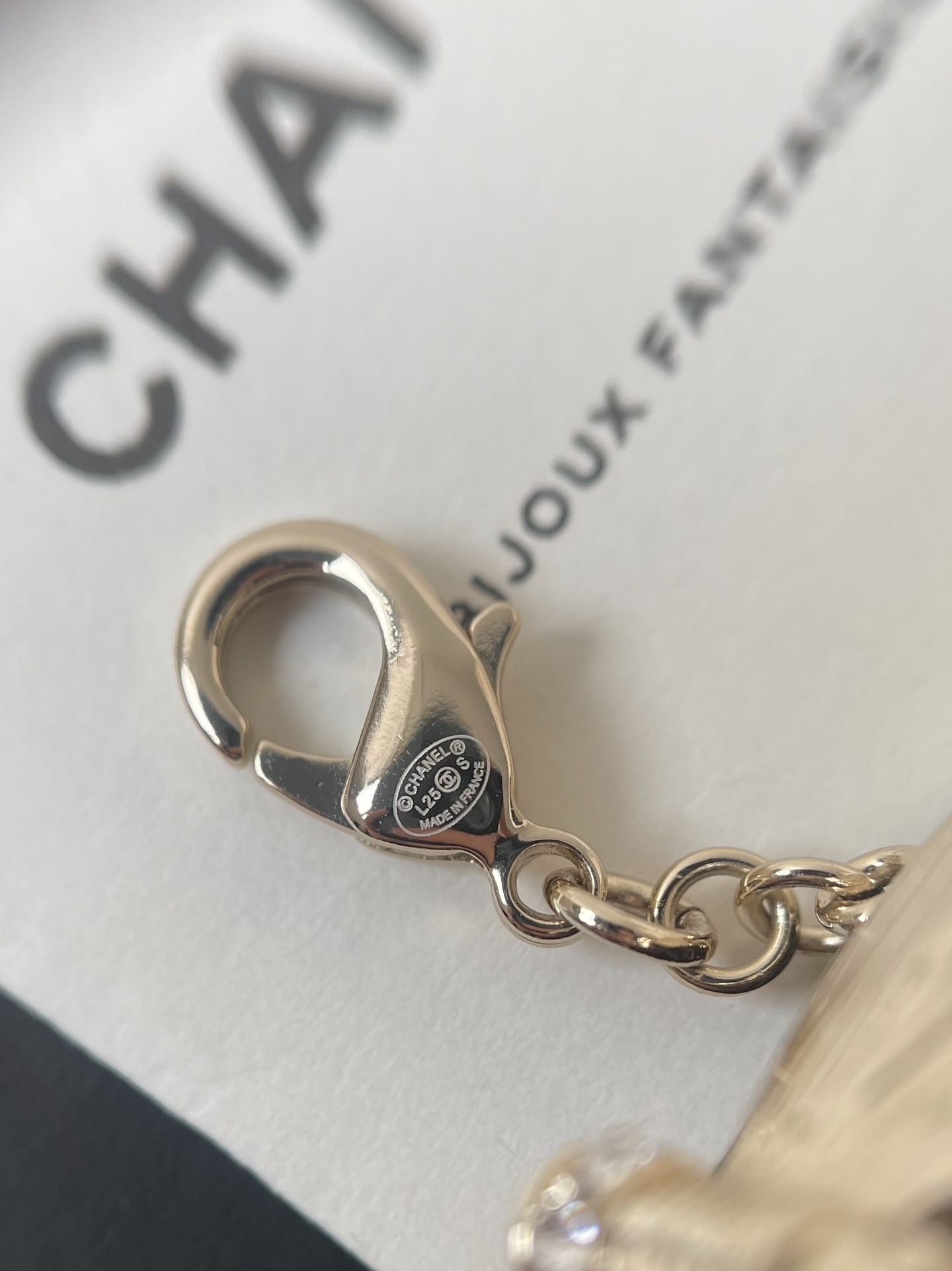 Chanel Luxury Gold Leaf Cuff Bracelet with Rhinestone CC Logo