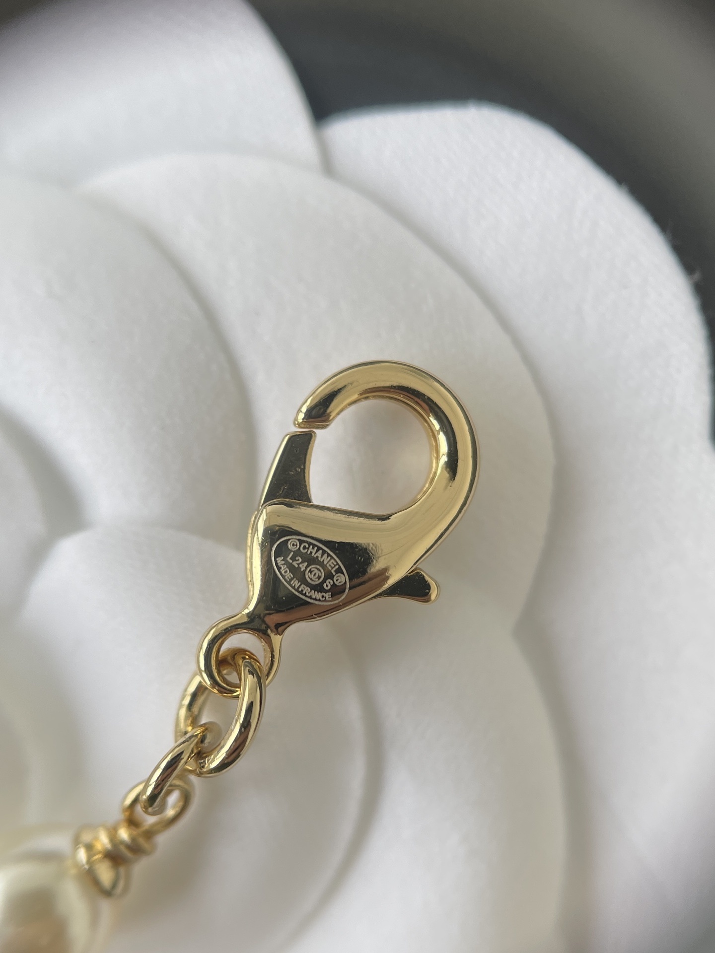 Chanel CC Logo Long Necklace - Gold, Pearl & Black Bead Jewelry