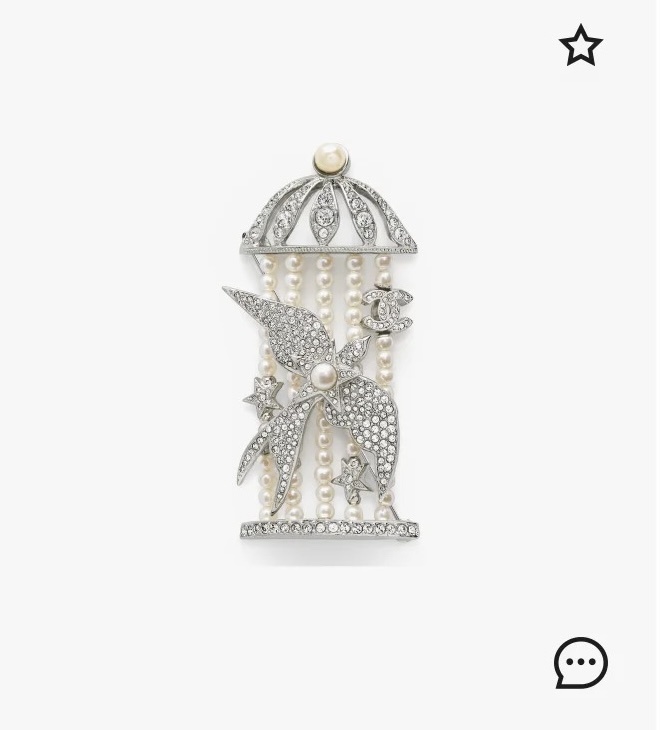 Chanel Crystal and Pearl Birdcage Swallow Brooch – Elegant CC Logo