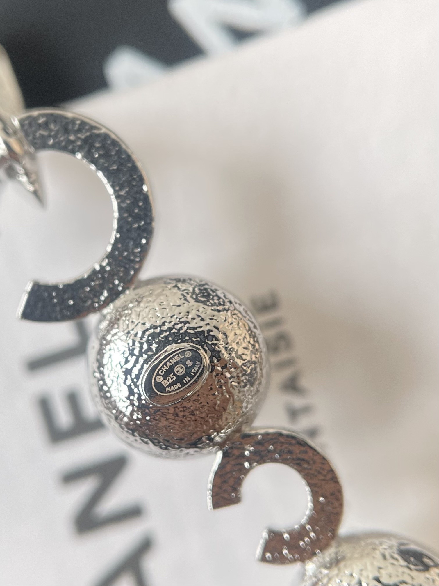 Chanel CC Crystal Pearl Long Drop Earrings - Elegant Silver Jewelry