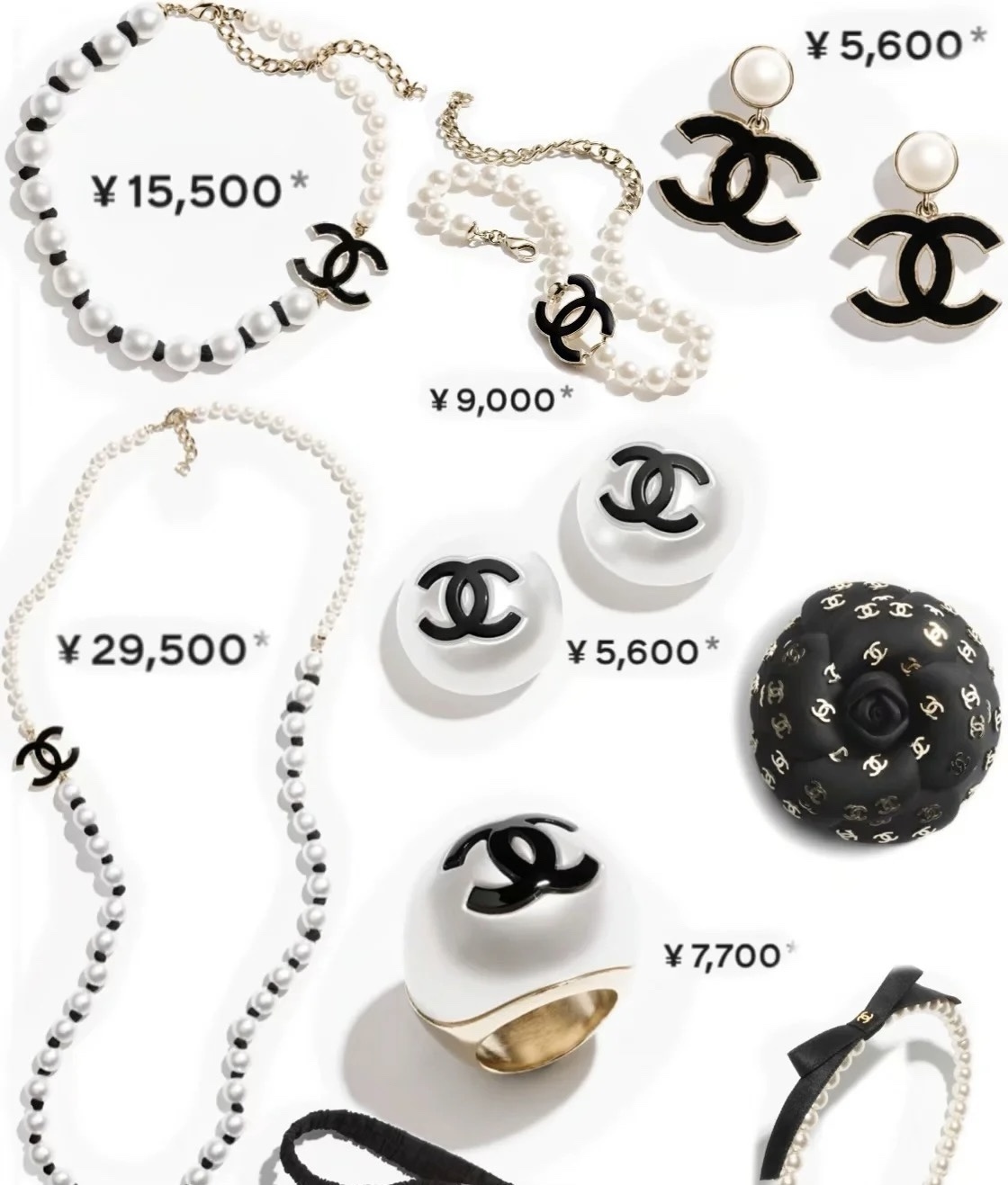 Elegant CC Logo Pearl Jewelry Set - Luxury Earrings & Necklace