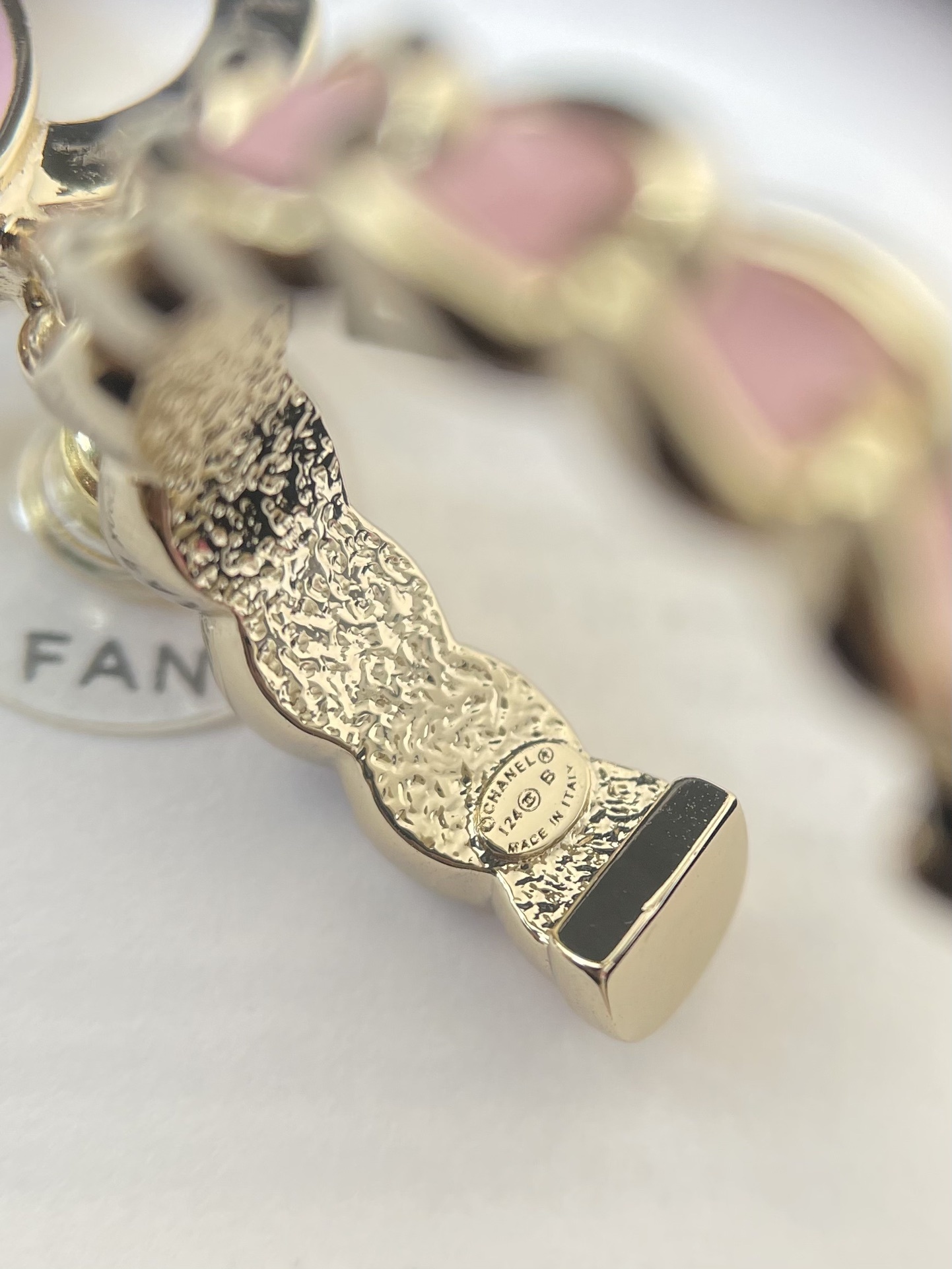 Luxury Gold & Pink Enamel CC Logo Hoop Earrings for Women