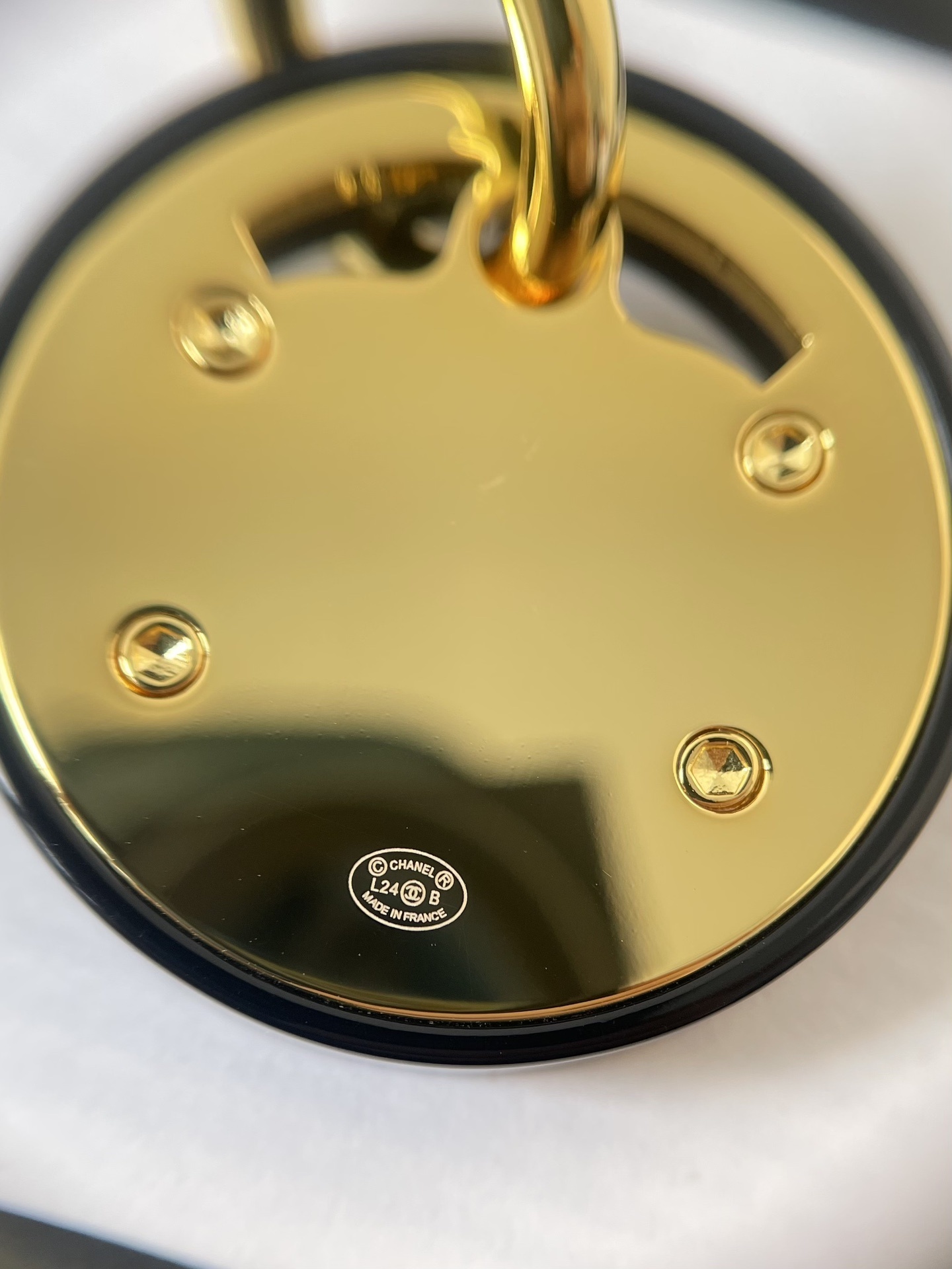 Chanel Iconic CC Logo Pendant Earrings in Black Resin & Gold-Tone