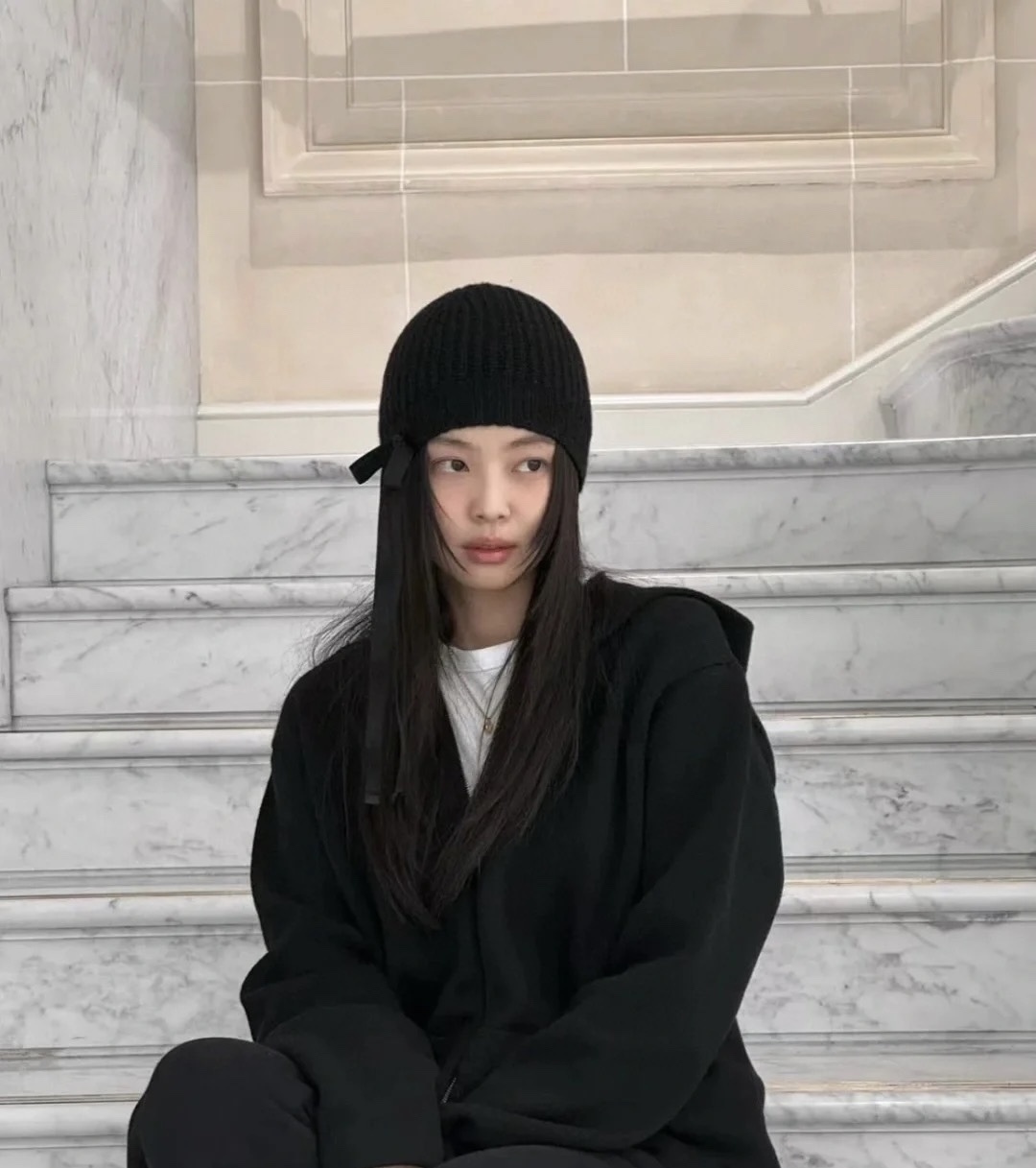 Chanel Black Silk Ribbon Bow Hair Clip with Crystal CC Logo