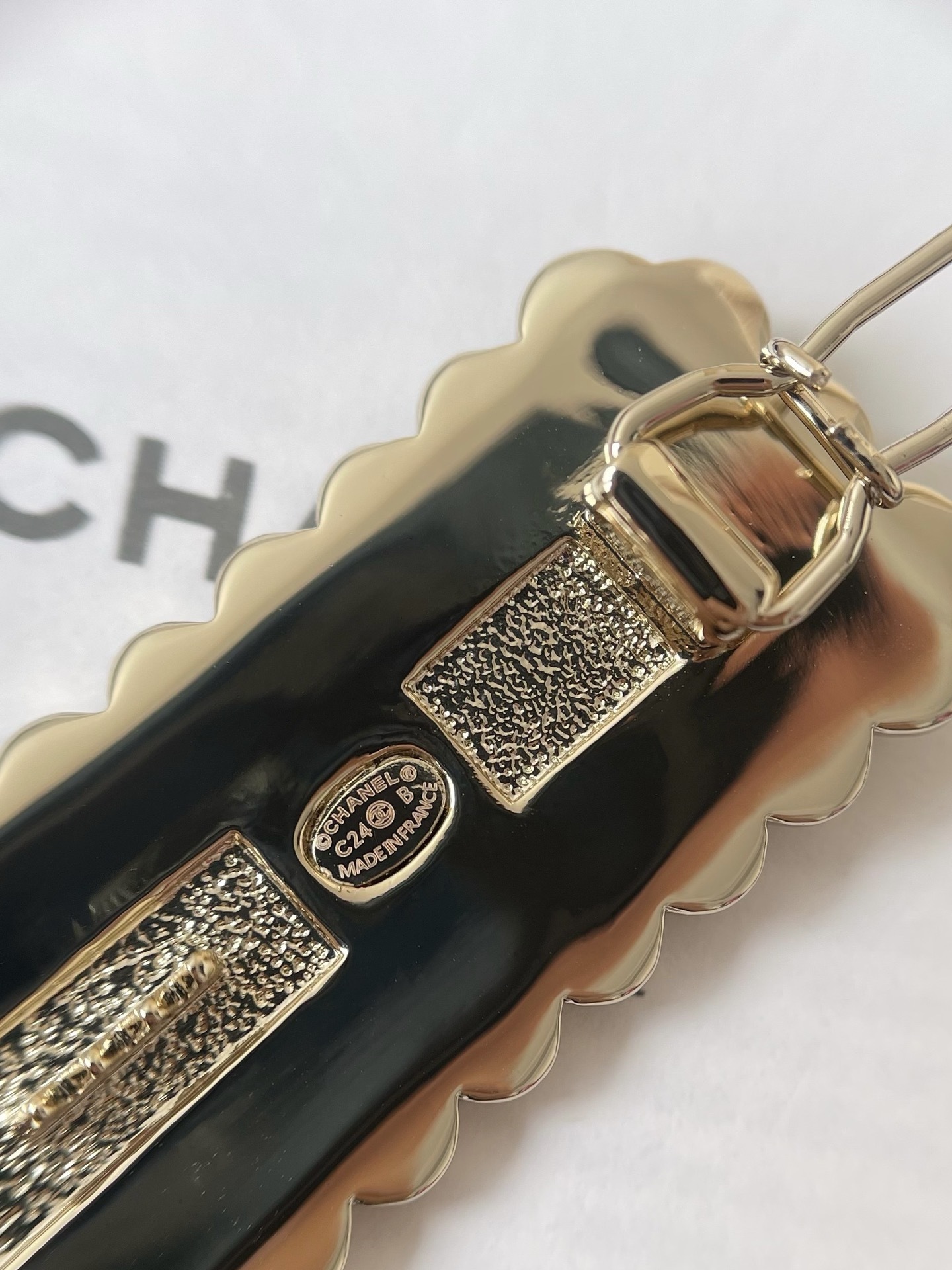 Luxury Chanel Logo Hair Clip - Elegant Designer Barrette for Women