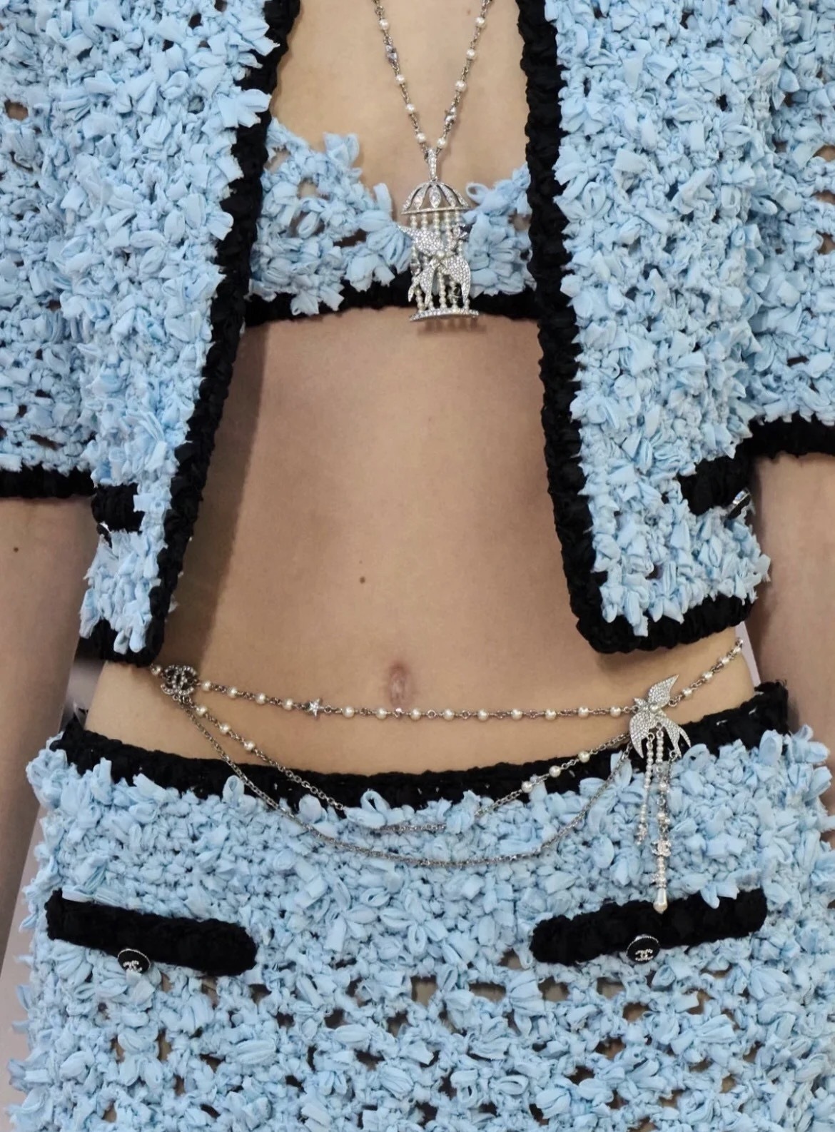 Luxury Pearl & Crystal Layered Waist Chain Belt for Women