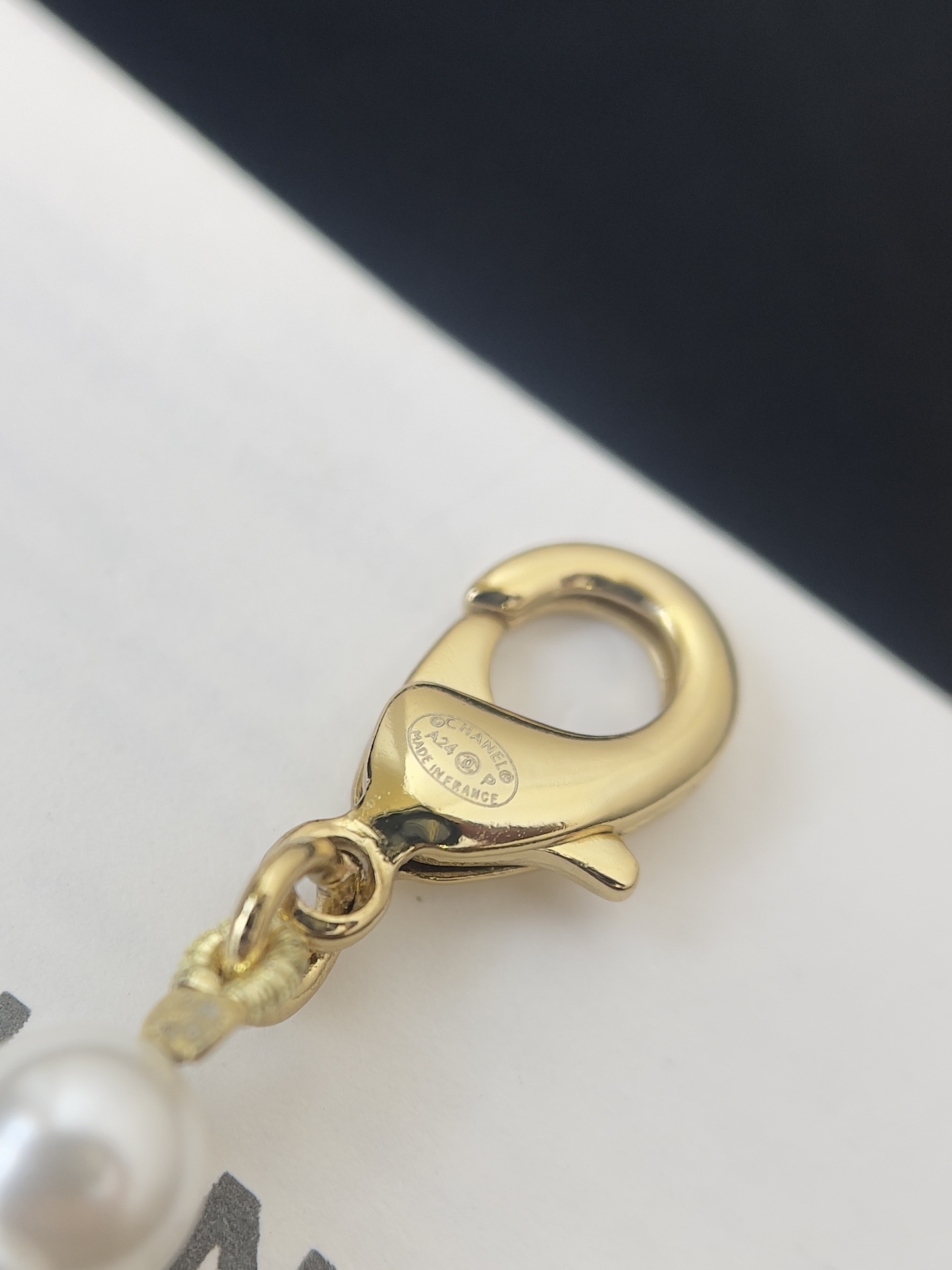 Chanel Luxury Pearl Belt with Gold Heart & CC Logo Charm