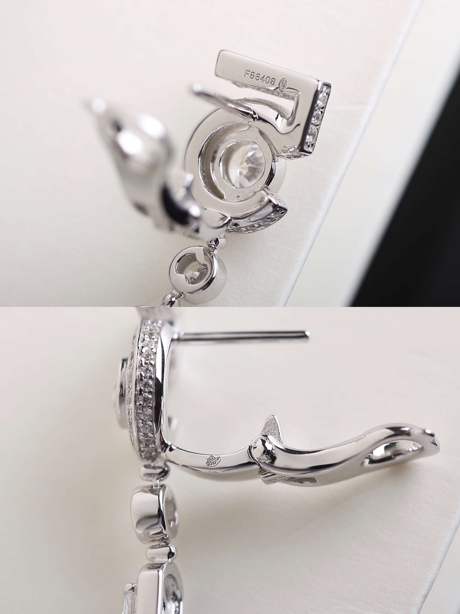 Luxury Crystal Number 5 Drop Earrings & Floral Necklace Set