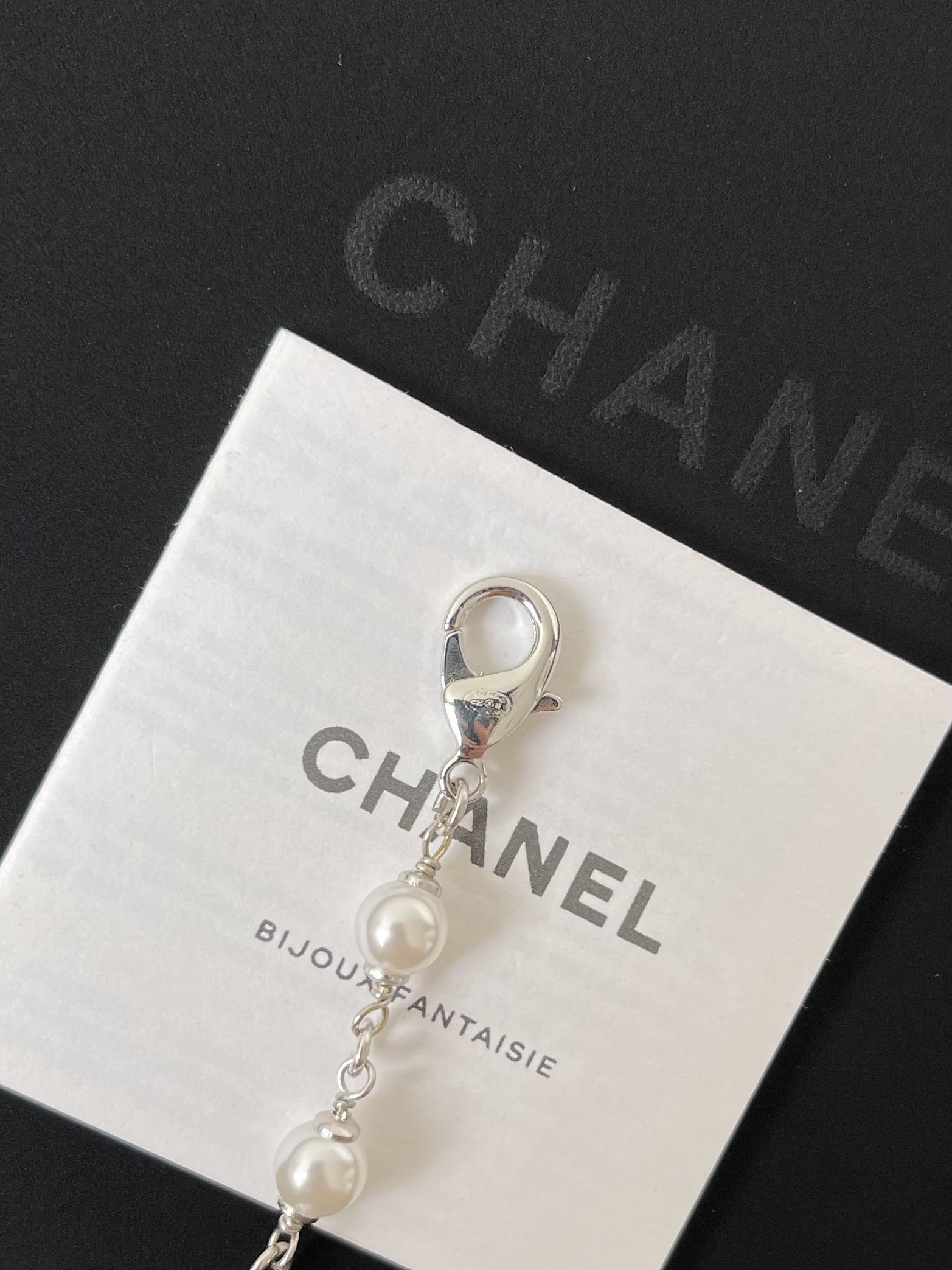 Chanel Pearl Choker Necklace with Crystal COCO CC Logo Pendant
