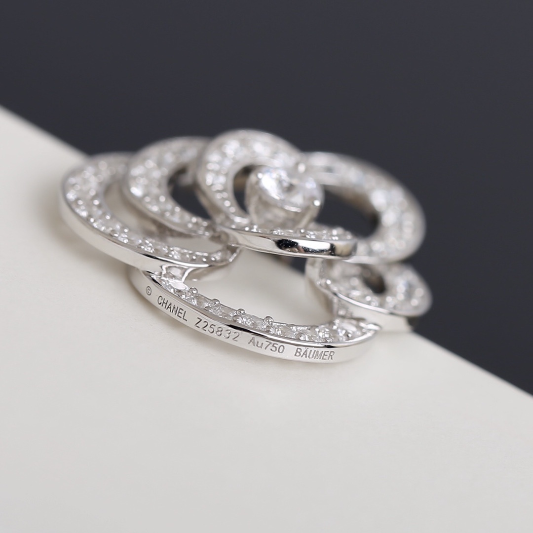 Chanel Camellia Pendant Necklace - Elegant Silver Crystal Jewelry