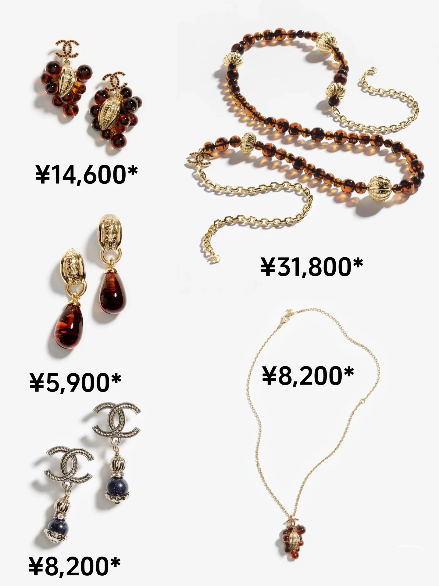 Luxury Gold-Tone Pink Crystal Fruit & Floral Jewelry Collection