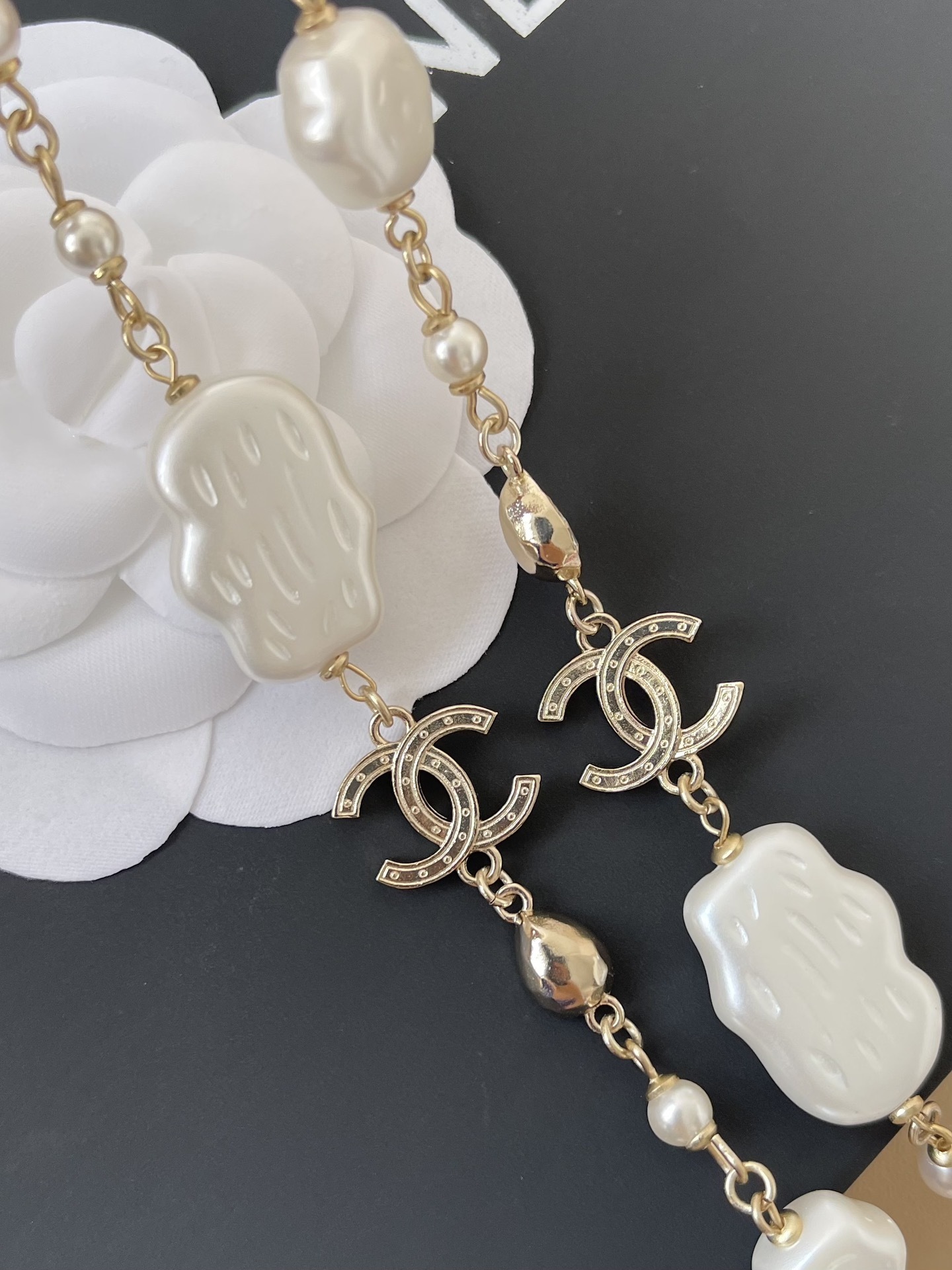 Chanel CC Logo Pearl & Crystal Long Necklace - 2024/25 Collection