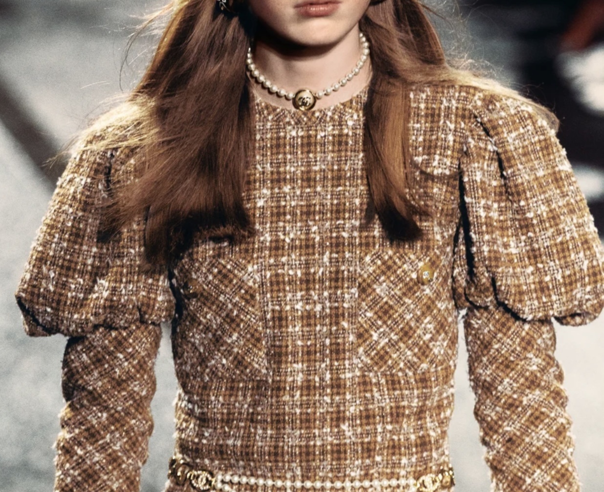 Chanel Pearl Choker Necklace with Gold-Tone CC Logo Medallion